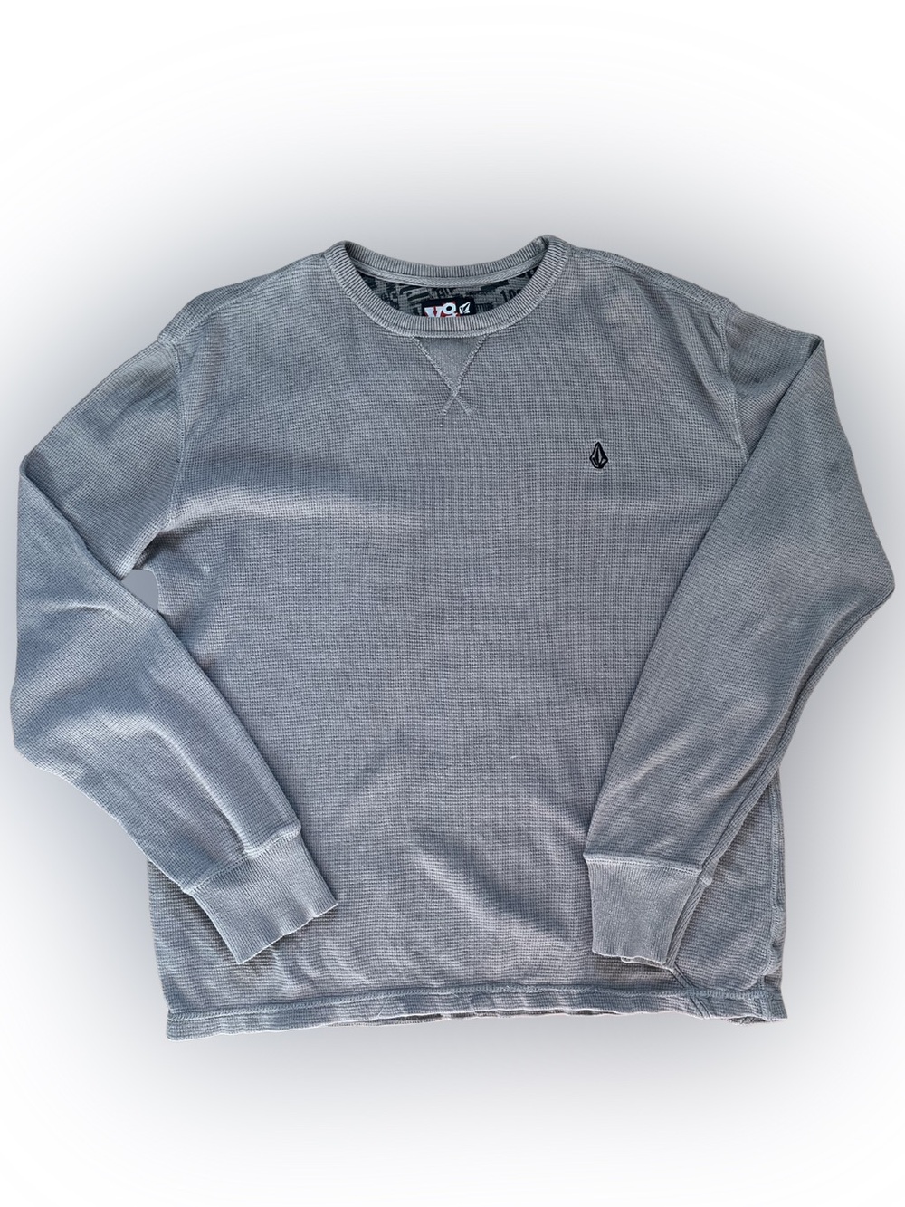 Volcom Light Gray Waffle Crewneck Sweatshirt